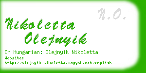 nikoletta olejnyik business card